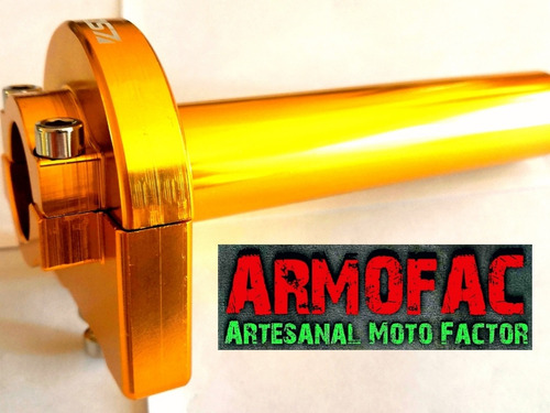 Mando Acelerador Universal Para Moto Aluminio Oro