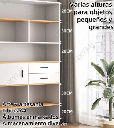 Librería De Madera Minimalista Multifuncional De 5 Niveles