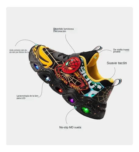 Zapatos Deportivos Infantiles Casa-aranha Con Luces Led
