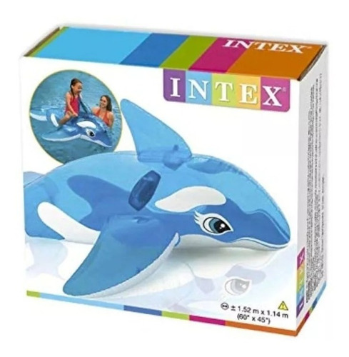 Bote Boia Inflavel Baleia Transparente Com Alca Intex