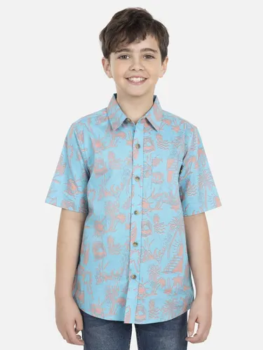 Camisa Hibiscus Art Niño Multicolor Maui And Sons