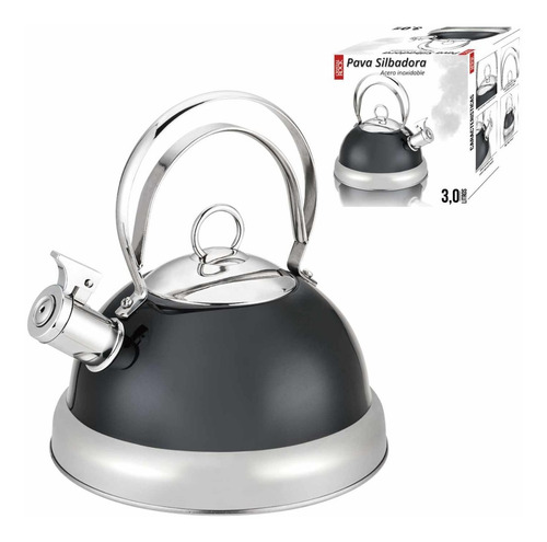 Imagen 2 de 3 de Pava Silvadora De Acero Inoxidable 3 Litros M3 - Sheshu Home