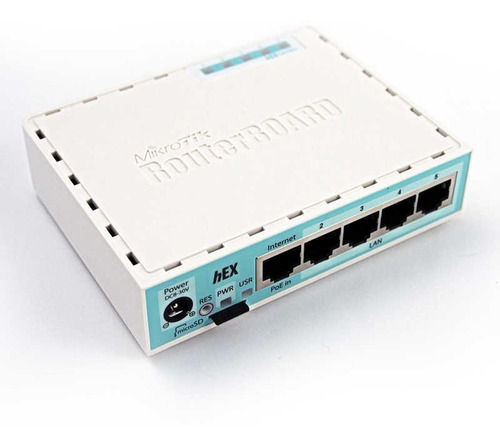Router Mikrotik Routerboard Hex Rb750gr3 Blanco Y Turquesa