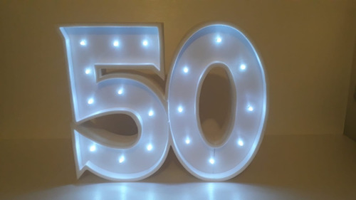 Nombres Iluminados 2 Letras Numeros De 50cm Polyfan Luces