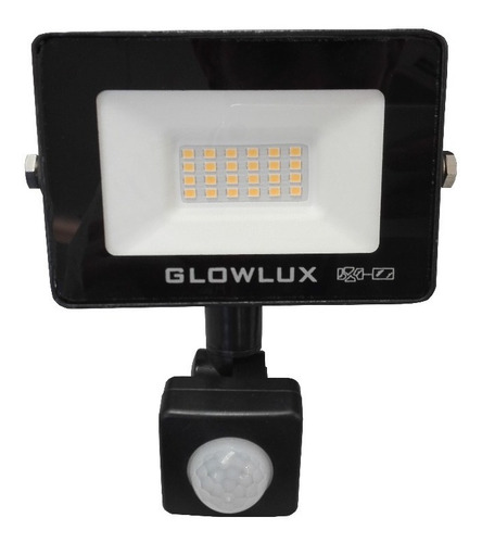 Proyector Reflector Led 10w Frío C/sensor Movi - Glowlux Carcasa Negro Luz Blanco Frío 220v