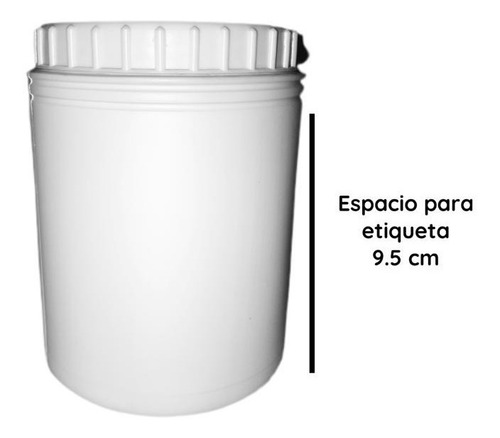 Imagen 3 de 10 de Potes Plasticos 1000 Cc En Pead Blanco X 65 Un.