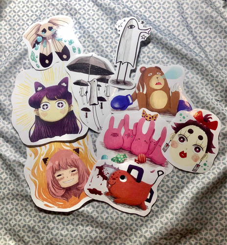 Paquete De 12 Stickers Manga/anime, Diseños Exclusivos.