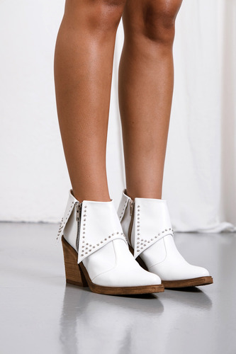 Botas Texanas Mujer Caña Doblada Taco Alto Tachas Kansas