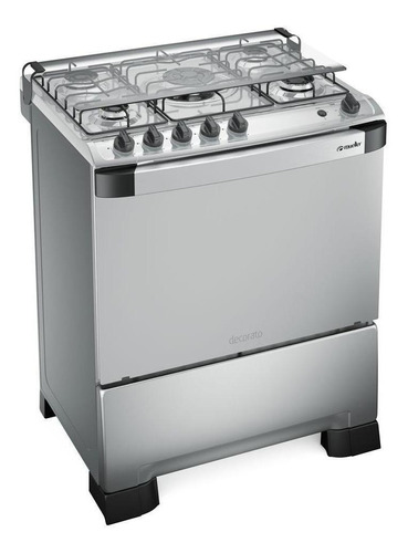 Fogão Mueller Decorato 5 Bocas Automático Forno 98 Litros Cor Inox