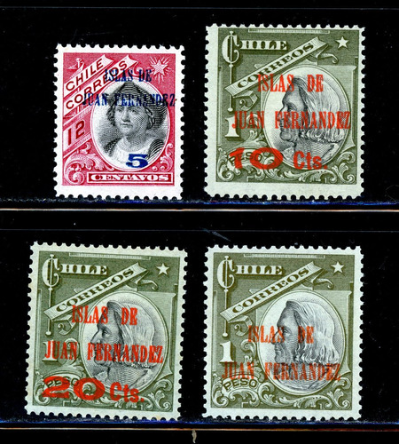 Sellos Postales De Chile. Islas De Juan Fernández. Año 1910.