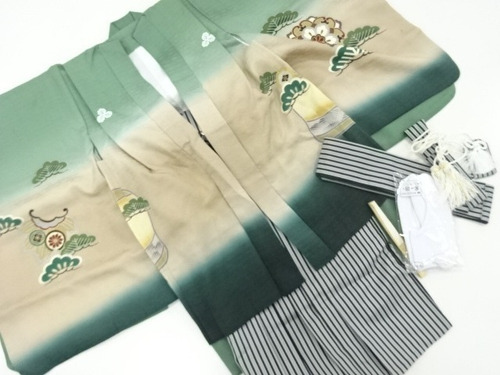 Kimono Set Para Niño Haori + Hakama + Accesorios De Japón