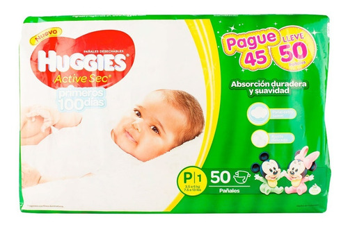 Oferta Pañales Huggies Active Sec E - Unidad a $798