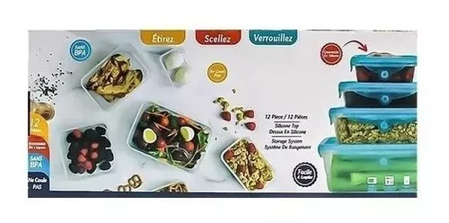 Set De Tupper Hermético 12 Piezas Fresh And Stretch Bpa Free