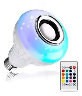 Foco Led Bocina Bluetooth Rgb 12w Bombilla Luz Multicolor