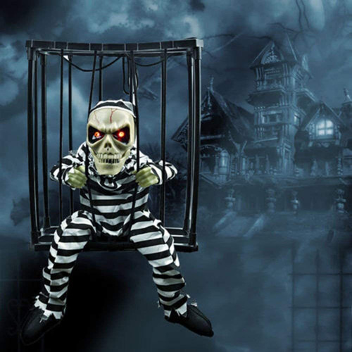 Prisionero En Jaula De Esqueletos De Halloween Gritando