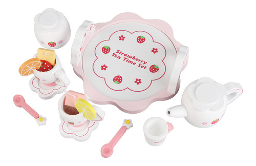 Set De Té De Madera Para Niños, Tazas, Bandejas, Cucharas Y