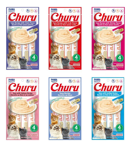 Churu Golosina Para Gatos Caja Con 24pzs 6 Sabores