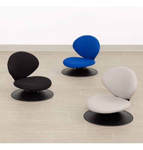 Silla De Piso Giratoria Acolchada 360 Grados Color Negro Color Material Del Tapizado