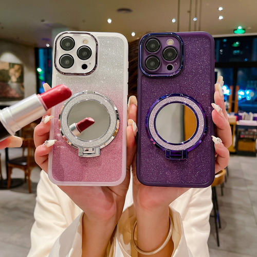 Funda Para Teléfono Con Flash Oppo A72/a92 /a53 Con Correa Transparente Y Espejo