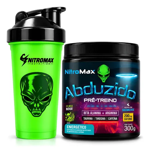 Pre Treino Abduzido 300g + Coqueteleira - Nitromax Sabor Energético