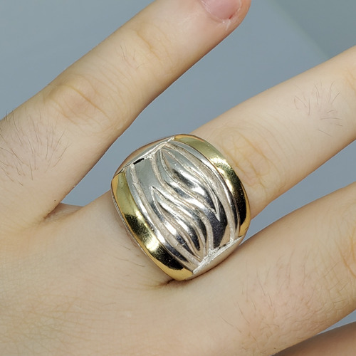 Imagen 3 de 9 de Anillo Plata Y Oro Macizo