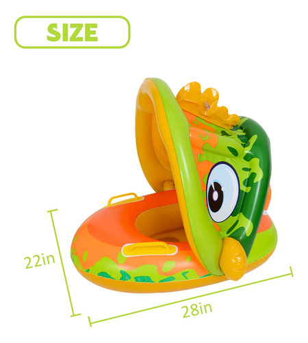 Flotador Inflable Con Toldo Para Bebé Edad De 6 A 36 Meses.