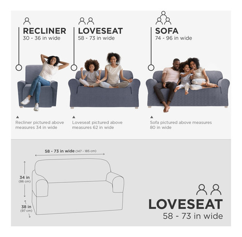 Zenna Home Simply Fit Funda Elástica Para Sofá De Dos Plazas