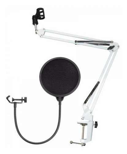 Soporte Para Micrófono Brazo + Filtro Antipop Redondo Elefir