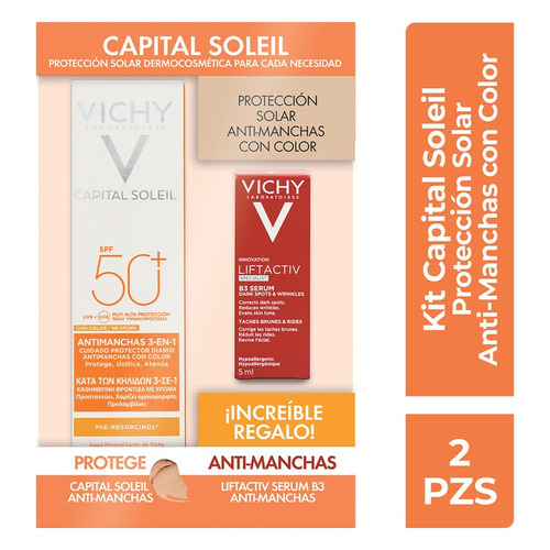Kit Facial Vichy Protector Solar + Sérum Antimanchas 55 Ml