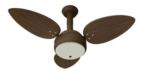 Ventilador De Teto Miray 3 Pás Marrom Decorativo Design Top