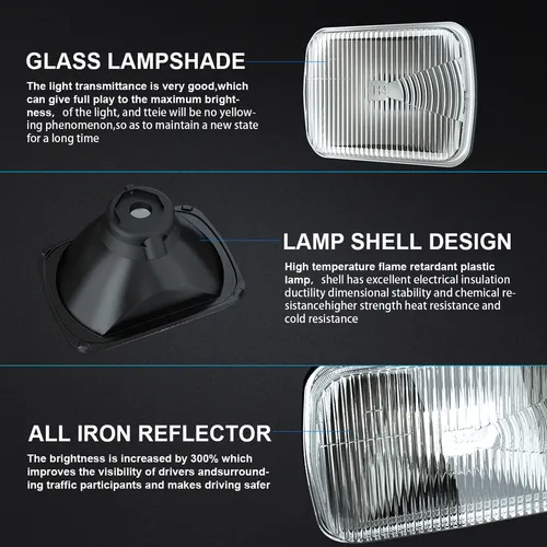 Carcasa De Faro Cuadrada De 7 Pulgadas,9003/h4 Led Faros