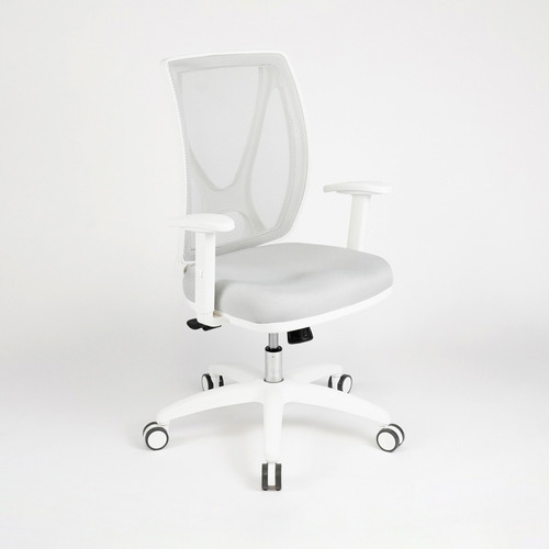 Imagen 4 de 9 de Silla De Oficina Alma White Brazos Regulables | Contado