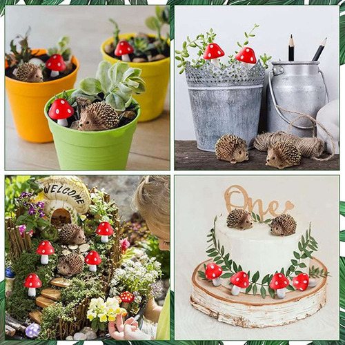 Mz Juego De 2 Accesorios For Hadas De Jardín, Erizos De