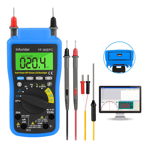 Multmetro Digital, Infurider Yf-90epc 4000 Contadores De Ran
