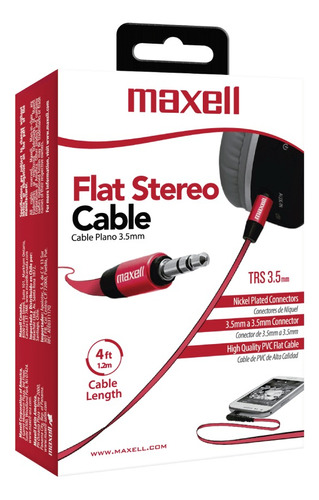 Cable Estéreo Plano Maxell 1.2m 3.5mm