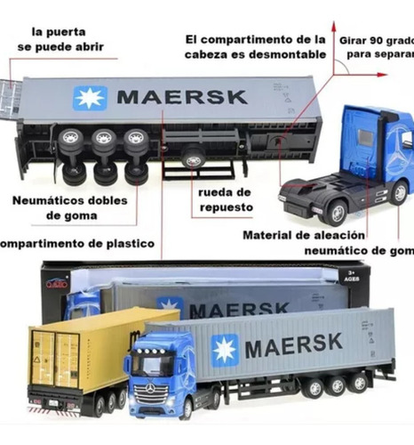 I Remolque Con Camión Portacontenedores Modelo 1:36