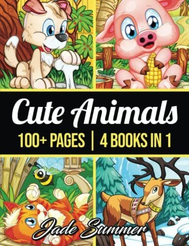 Book : 100 Cute Animals An Adult Coloring Book With Dogs, _d