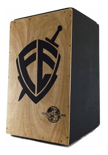 Cajon Acústico Percussionline Fé Escudo Natural Oferta!