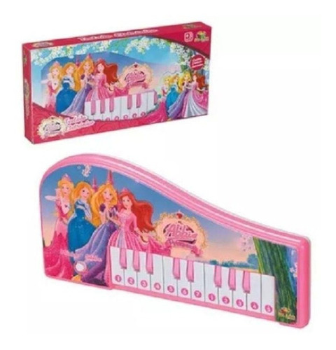 Piano Teclado Eletrônico Musical Infantil Abbie Princesas Cor Rosa