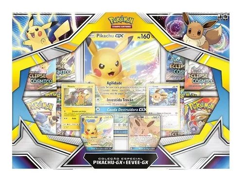 Box Coleção Premium Eevee Radiante Pokemon Go Copag Carta Gigante