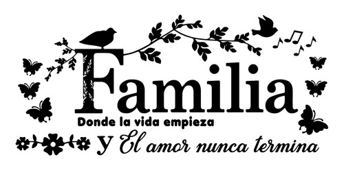 Familia Frases Vinil Decorativo Para Living