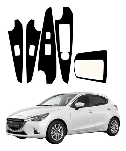 Calcomanía Kit Sticker Bl Para Mazda 2 Negro Piano 2018-2021