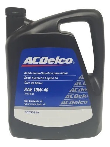 Aceite  10w40 Acdelco Api Sn/cf Semi-sintetico 4l Supreme