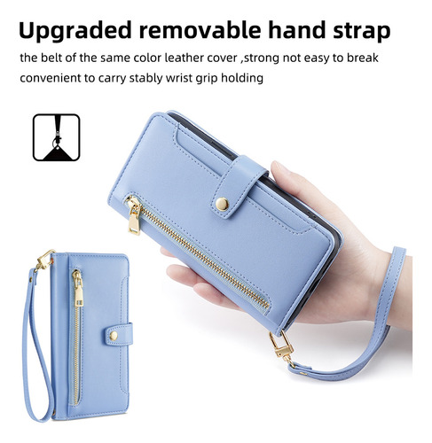 Funda De Cuero Para iPhone Carcasa De Bolsa Con 2 Correa