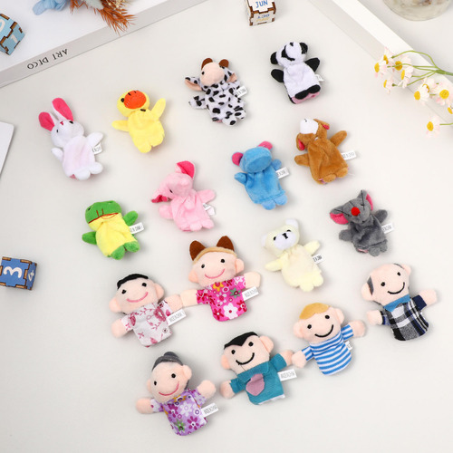 Juego De Títeres De Peluche, 16 Piezas, Animales, Miembros D
