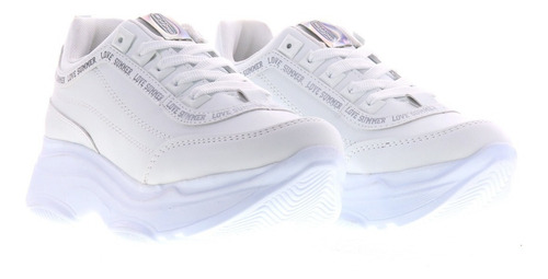 Imagen 4 de 4 de Tenis Para Mujer Plataforma Casuales Deportivos Rosa Erez