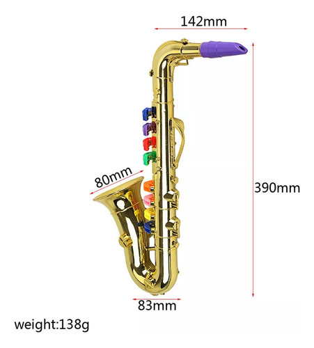Toca El Saxofón Con Un Instrumento De 8 Teclas Coloridas
