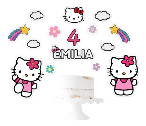 Set Fondo Cumple Mesa Dulce Candybar Kitty Personalizado