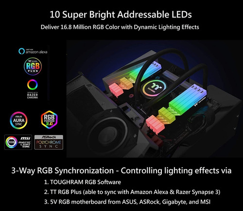 Imagen 8 de 9 de Memoria Ram Ddr4 3600mhz Thermaltake Rgb Toughram 16gb 2x8gb