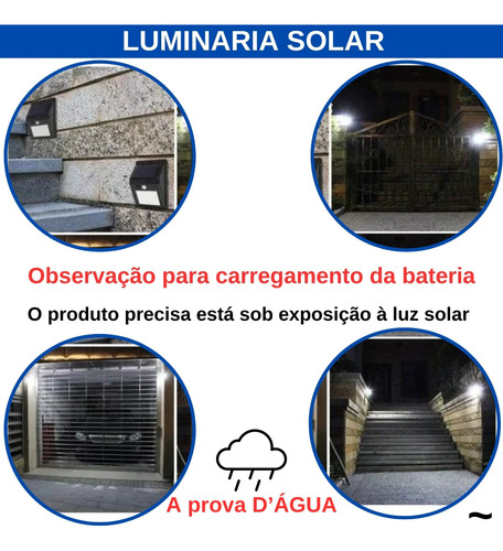 Arandela Solar Com Sensor De Presença Muro Piscina 4 Peças